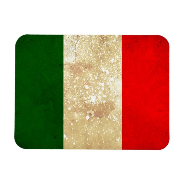 Magnet Flexible Italie Drapeau à Grunge (Horizontal)