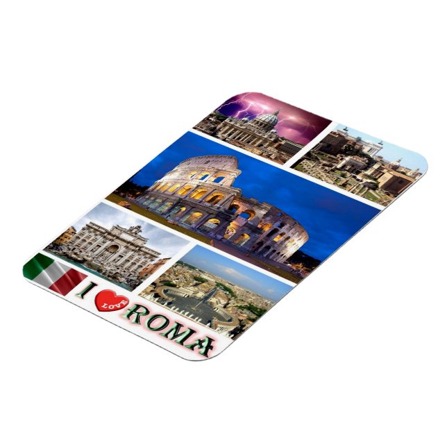 Magnet Flexible Italie - Latium - Rome - I Love - (Côté Gauche)
