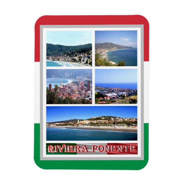 Magnet Flexible Italie - Ligurie - Riviera Ponente - Mosaic - Magn (Vertical)