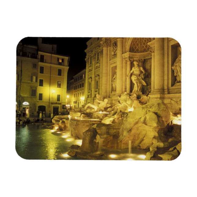 Magnet Flexible Italie, Rome. Fontaine de Trevi la nuit. (Horizontal)
