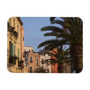 Magnet Flexible Italie, Sardaigne, Cagliari. Bâtiments et palmiers