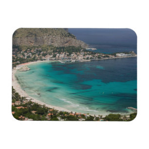 Magnet Flexible Italie, Sicile, Mondello, Vue de la plage depuis