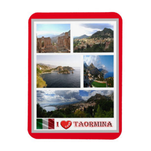 Magnet Flexible Italie - Sicile - Taormina - I Love -