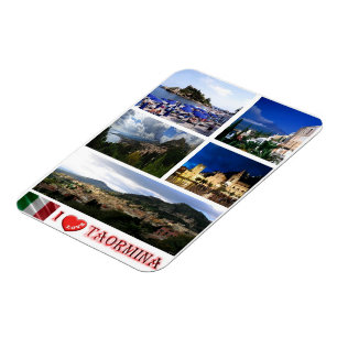 Magnet Flexible Italie - Sicile - Taormina - I Love -
