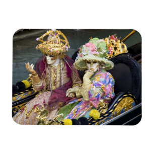 Magnet Flexible Italie, Venise. Couple habillé de costumes pour