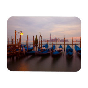 Magnet Flexible Italie, Venise. Gondoles ancrées au crépuscule.