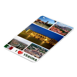 Magnet Flexible Italy - Veneto - Verona - I Love -