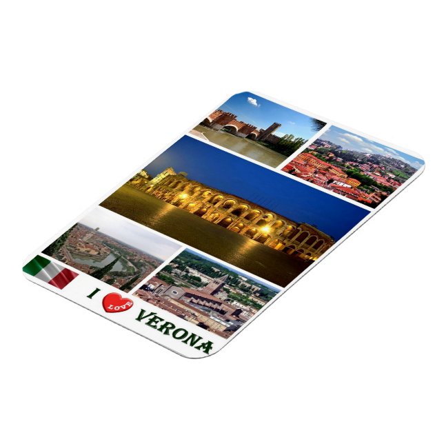 Magnet Flexible Italy - Veneto - Verona - I Love - (Côté Gauche)