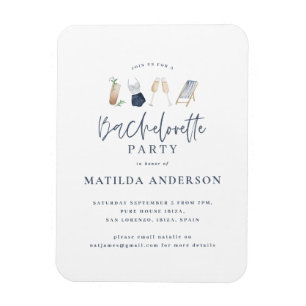 Magnet Flexible Itinéraire de week-end de bachelorette pour les pe