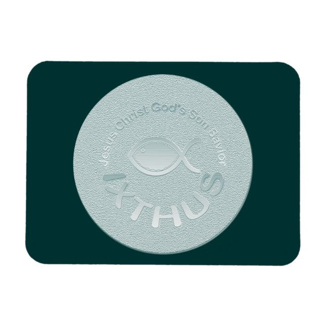 Magnet Flexible IXTHUS Symbole chrétien du poisson - ARGENT (Horizontal)