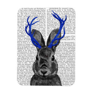 Magnet Flexible Jackalope avec Antlers Bleus