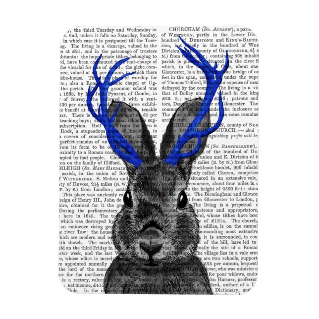 Magnet Flexible Jackalope avec Antlers Bleus (Vertical)