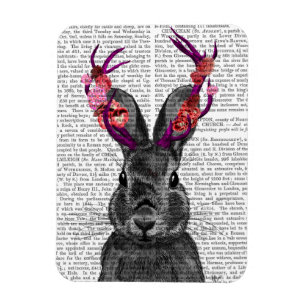 Magnet Flexible Jackalope avec Antlers roses