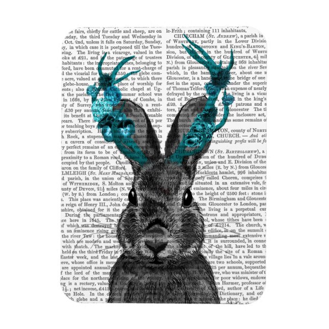 Magnet Flexible Jackalope avec Antlers Turquoise (Vertical)