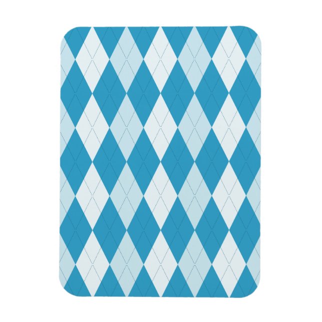 Magnet Flexible Jacquard bleu Peacock Petite forme diamant (Vertical)