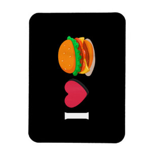 Magnet Flexible J'adore Burger Cheeseburger Manger Malsain