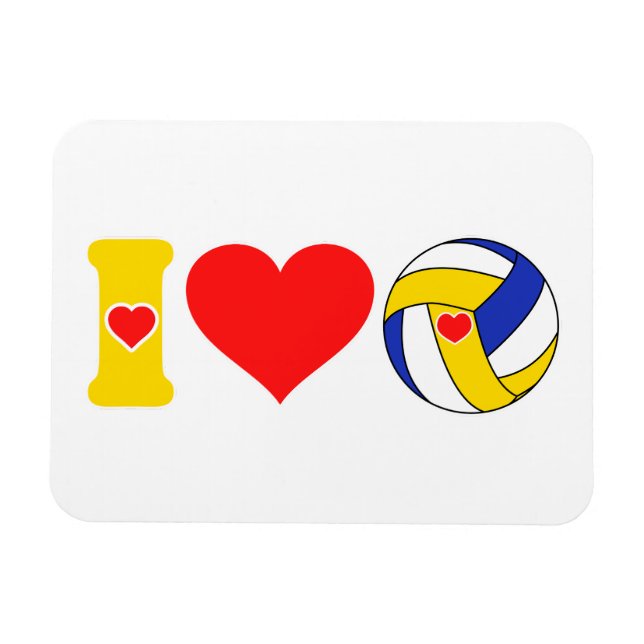 Magnet Flexible J'adore le volley-ball (Horizontal)