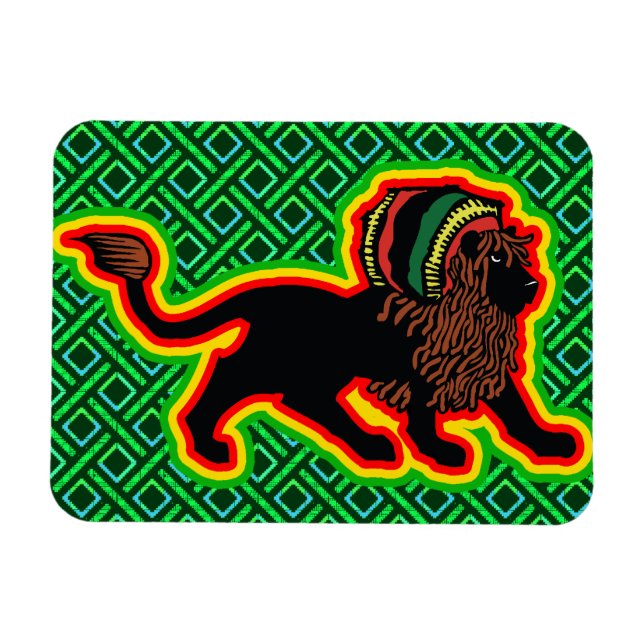 Magnet Flexible Jah King Rasta Lion (Horizontal)
