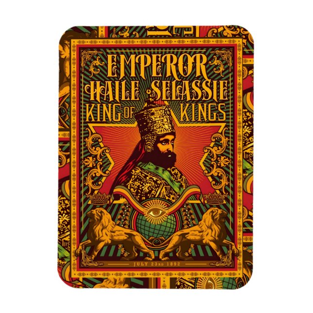 Magnet Flexible Jah Rastafari Selassie Rasta Reggae Afrika Racines (Vertical)