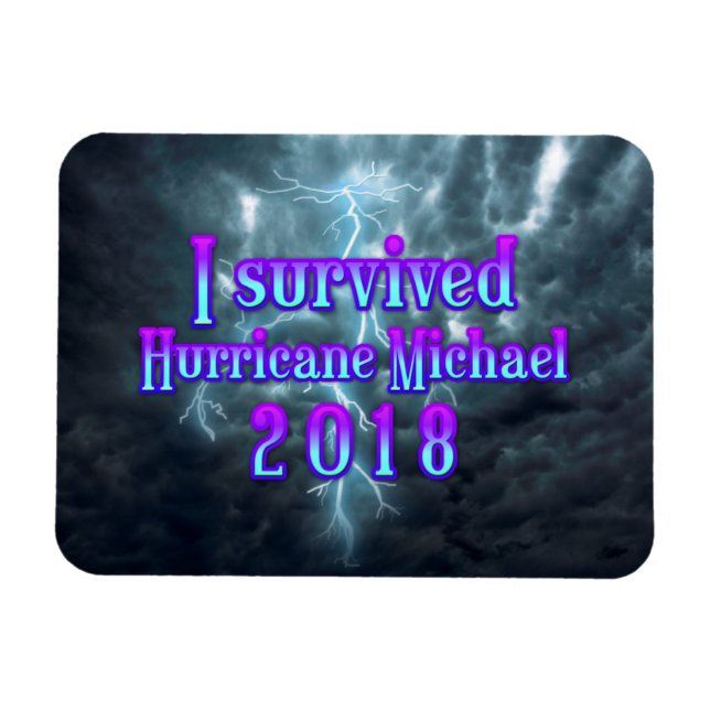 Magnet Flexible J'ai survécu à l'ouragan Michael (Horizontal)