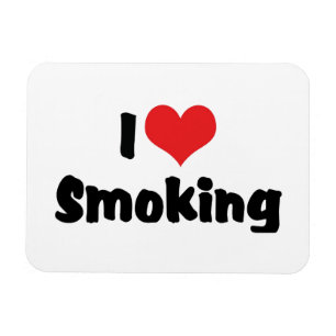 Magnet Flexible J'aime cœur fumant - Fumeurs de cigarettes au taba