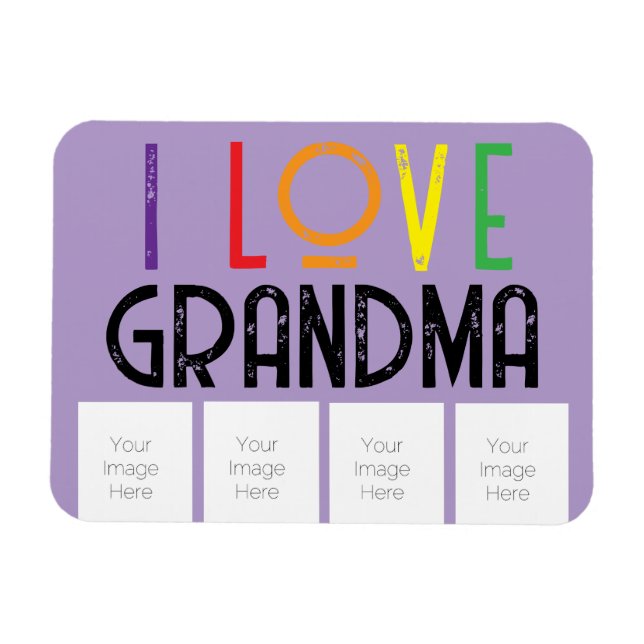 Magnet Flexible j'aime grand-mère photos aimant (Horizontal)