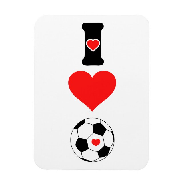 Magnet Flexible J'aime l'aimant de football (Vertical)