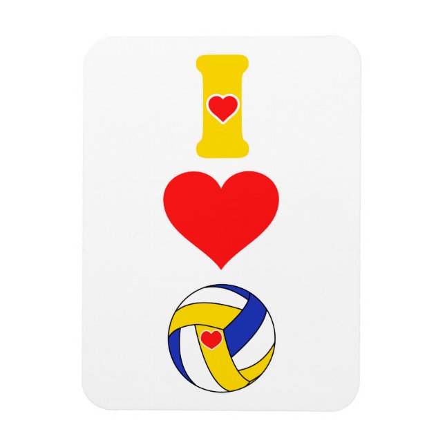 Magnet Flexible J'aime l'aimant de volley-ball (Vertical)