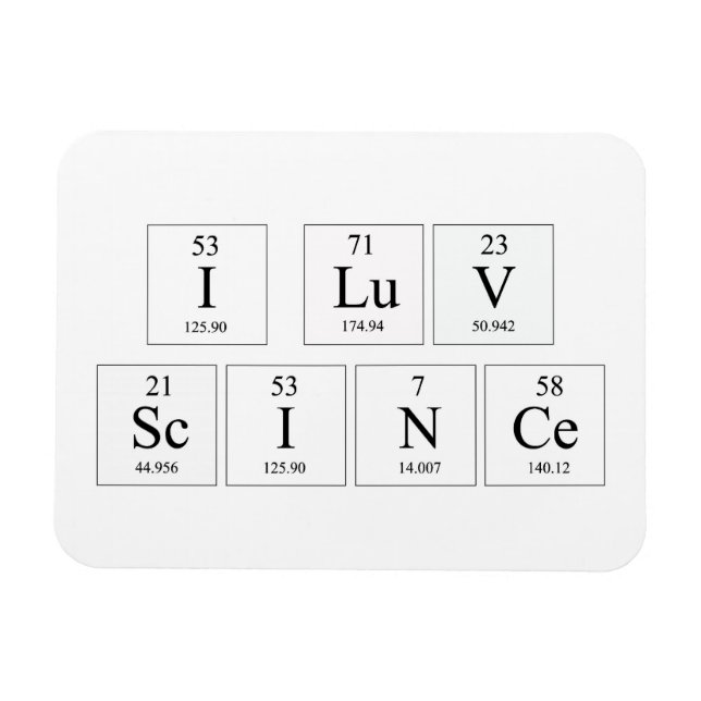 Magnet Flexible J'aime l'aimant scientifique (Horizontal)