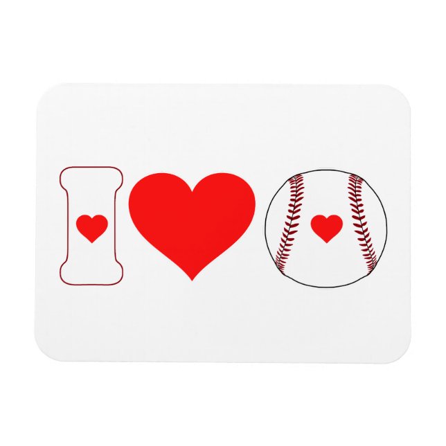 Magnet Flexible J'aime le baseball (Horizontal)