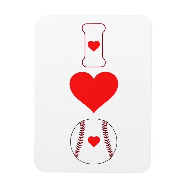 Magnet Flexible J'aime le baseball (Vertical)