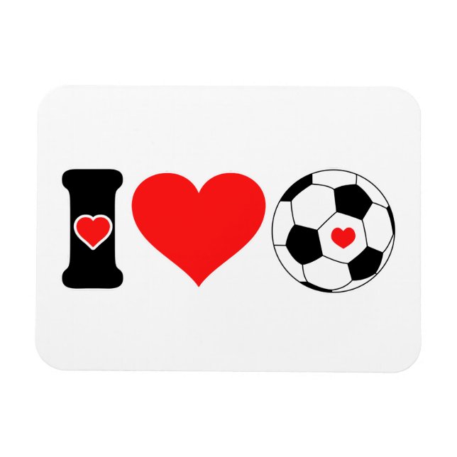 Magnet Flexible J'aime le football (Horizontal)