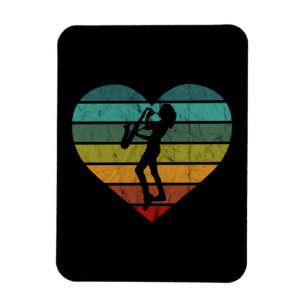 Magnet Flexible J'aime le saxophone et le saxophoniste