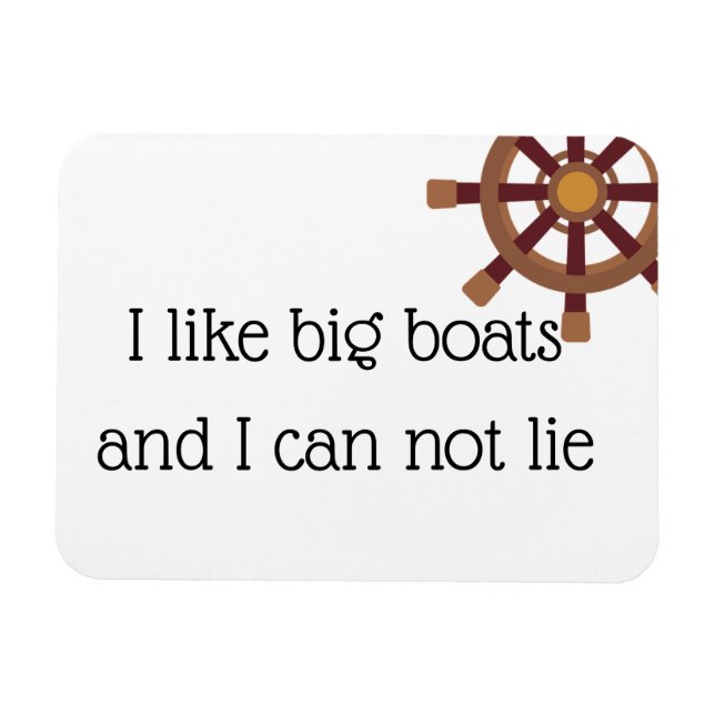 Magnet Flexible J'Aime Les Gros Bateaux Stateroom Funny Cruise Doo (Horizontal)