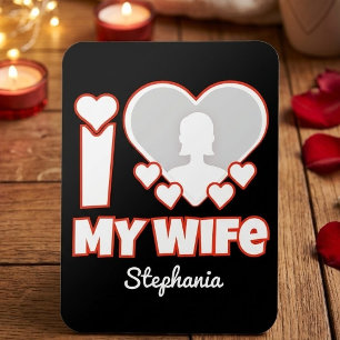 Magnet Flexible J'aime ma femme personnalisé – Ajouter nom et phot