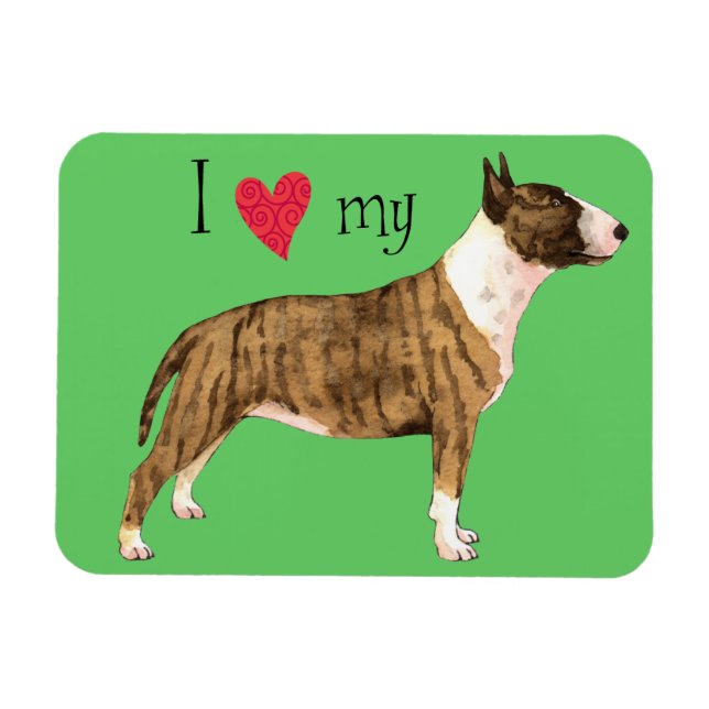 Magnet Flexible J'aime ma mini Bull Terrier (Horizontal)
