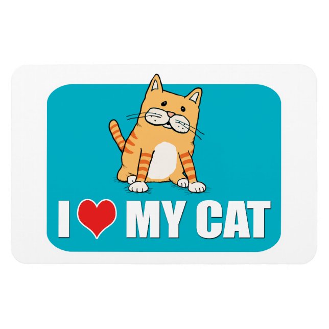Magnet Flexible J'aime mon aimant de chat (Horizontal)
