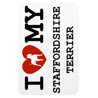 Magnet Flexible j'aime mon aimant terrier staffordshire