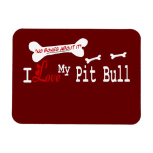 Magnet Flexible J'Aime Mon American Pit Bull Terrier Chien