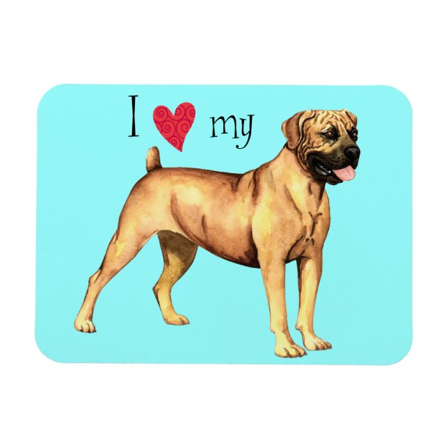 Magnet Flexible J'aime mon boerboel (Horizontal)