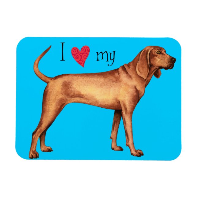 Magnet Flexible J'aime mon chien rouge (Horizontal)