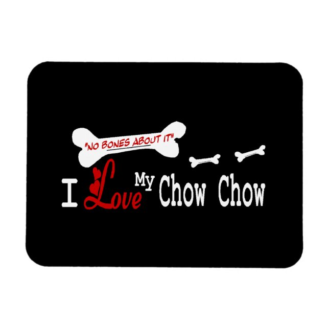 Magnet Flexible J'Aime Mon Chow Chow (Horizontal)