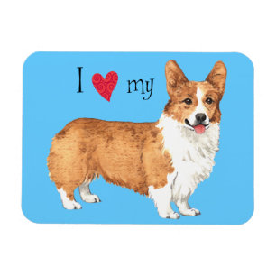 Magnet Flexible J'aime mon corgi de Gallois de Pembroke