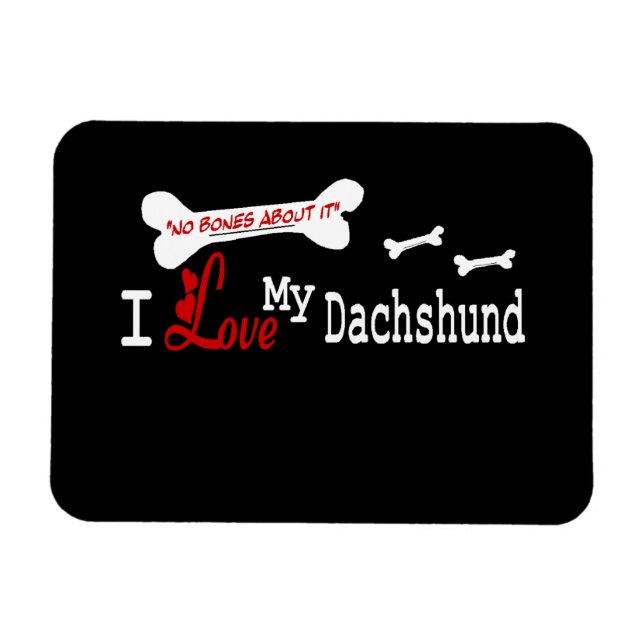 Magnet Flexible J'Aime Mon Dachshund (Horizontal)