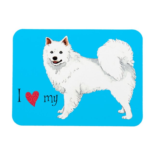 Magnet Flexible J'aime mon Eskie (Horizontal)