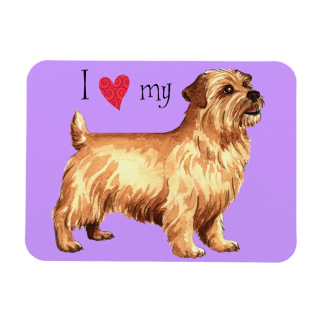 Magnet Flexible J'aime mon Norfolk Terrier (Horizontal)