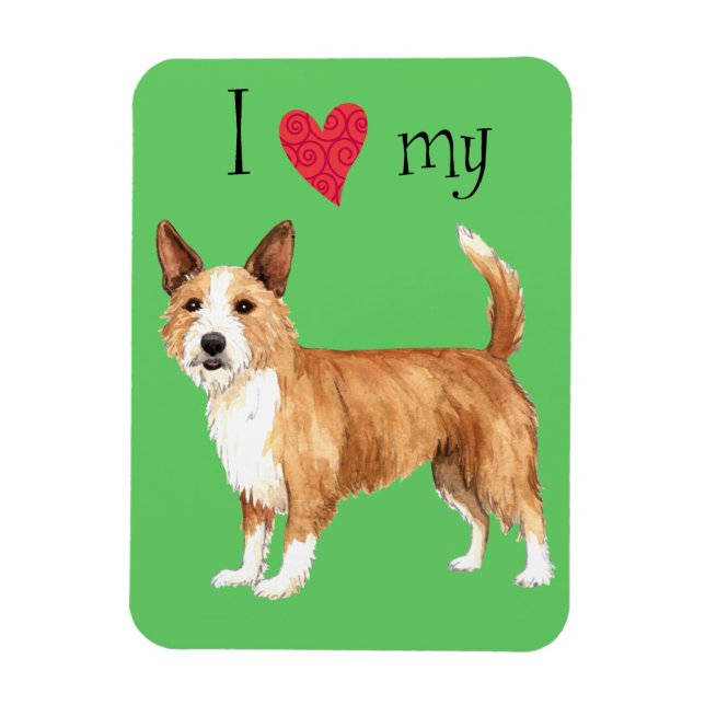 Magnet Flexible J'aime mon portugais Podengo Pequeno (Vertical)