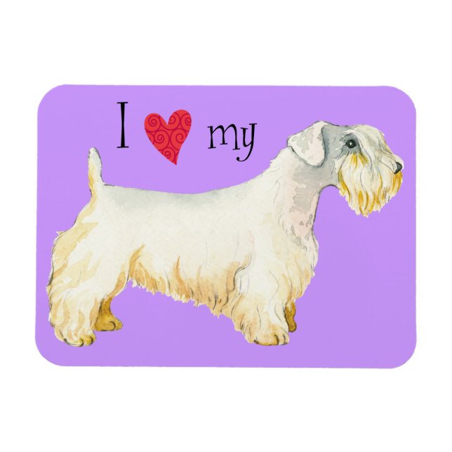 Magnet Flexible J'aime mon Sealyham Terrier (Horizontal)