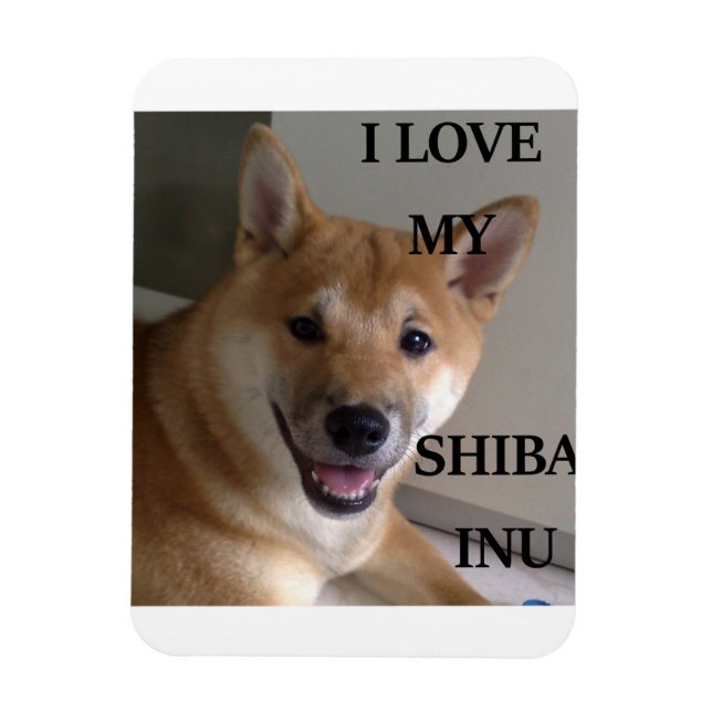 Magnet Flexible j'aime mon shiba inu w pic (Vertical)