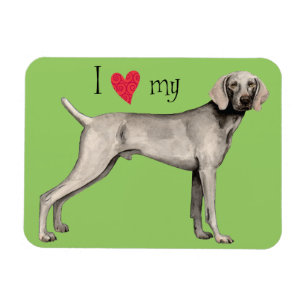 Magnet Flexible J'aime mon Weimaraner